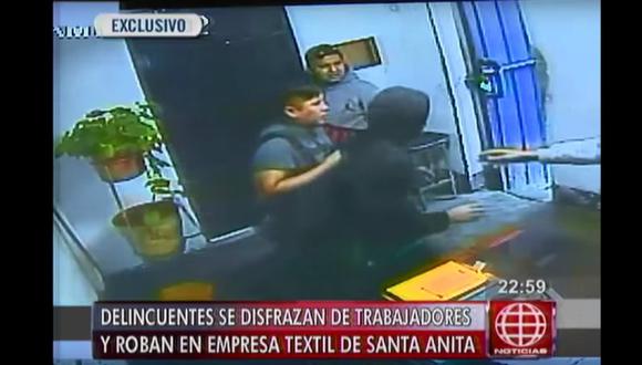 Criminales fueron captados por las cámaras de la empresa en Santa Anita (América Noticias)