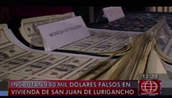 Policía incautó más de US$140,000 en billetes falsos en San Juan de Lurigancho. (Captura de video)