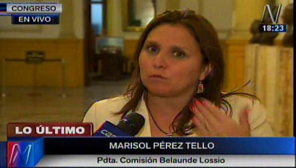 Marisol Pérez Tello confirmó que Álvaro Gutiérrez acudirá a la comisión Belaunde Lossio. (Canal N)