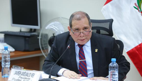 El presidente del Poder Judicial, Javier Arévalo, se presentó en la Comisión de Justicia. (Foto: Congreso)