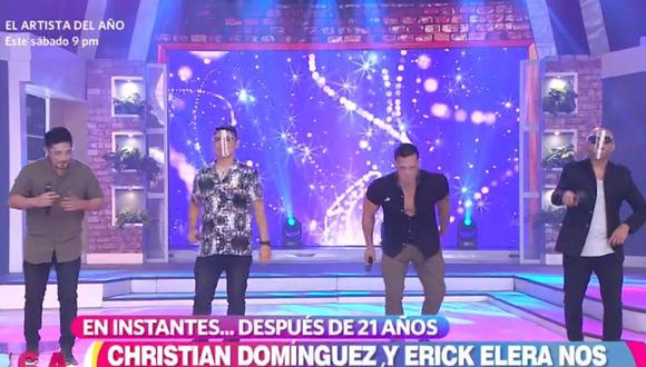 Christian Domínguez y Erick Elera anunciaron la nueva versión de “Tic Tic Tac”. (Foto: Captura de video)