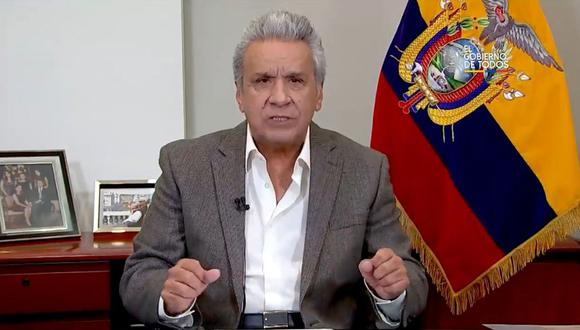 El presidente de Ecuador, Lenín Moreno, ofreció un mensaje a la nación en el que  cifras del coronavirusen su país. (Foto: captura de video)