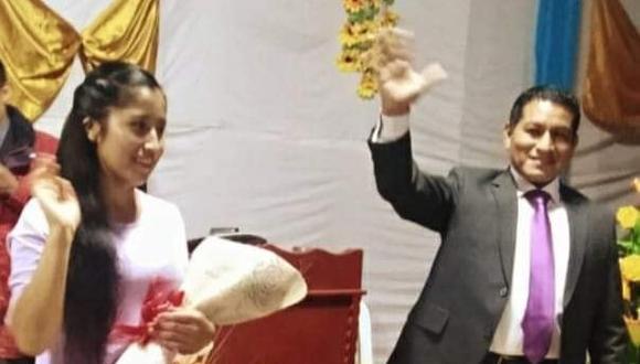 La novia Yaneth Sandoval junto a su prometido, el pastor Juan de Dios. (Foto: Facebook)