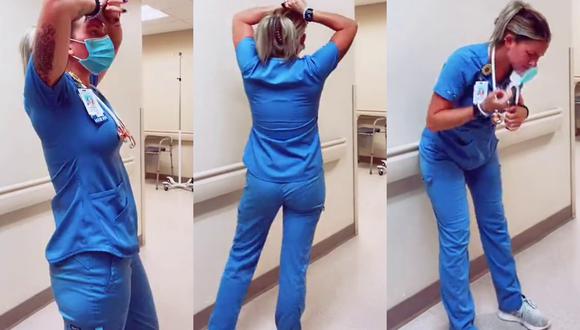 La enfermera fue acusada de tomar la muerte de su paciente para enfocarse en su dolor y hacerlo viral. | Crédito:  @ateenyalien / Twitter / TikTok / Composición