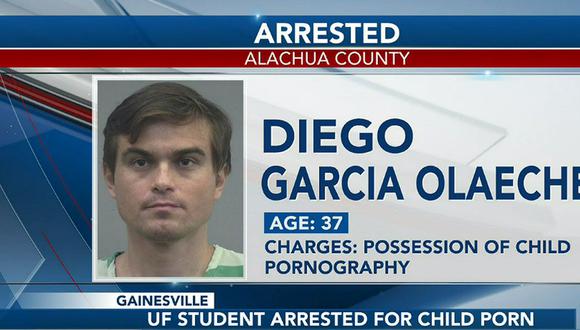 El Departamento de Policía de Gainesville indicó que se trata del peruano Diego García Olaechea. Según informó el canal de televisión WCJB. (Foto: captura WCJB).