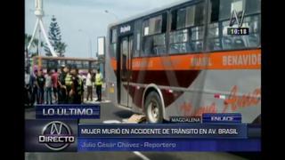 Magdalena: Mujer falleció tras ser atropellada por bus en la avenida Brasil [Video]