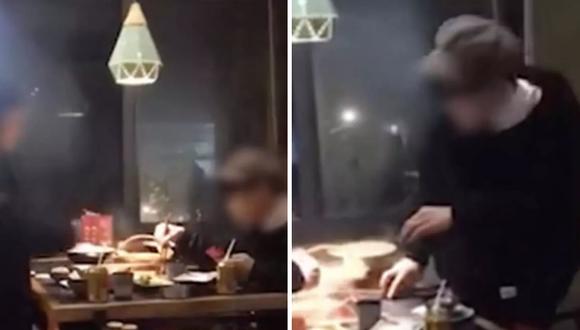 La insólita escena ocurrió al interior de un restaurante en China. (Foto: China Vientiane大陸萬象 en YouTube)
