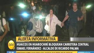 Huaico en Huarochirí bloquea tramo de la Carretera Central