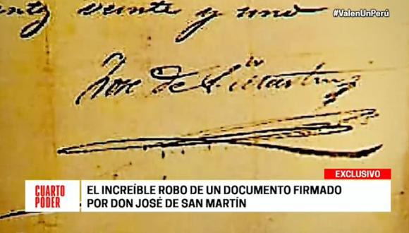 El documento histórico lleva la firma del libertador José de San Martín. (Cuarto Poder)