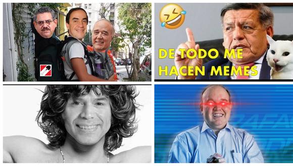 Memes de los candidatos Yonhy Lescano, César Acuña, Julio Guzmán y Rafael López Aliaga (Twitter, Facebook).