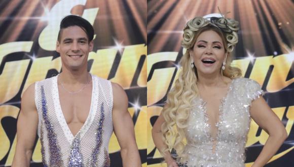 Siguen los 'coqueteos' entre Facundo González y Gisela Valcárcel en "El Gran Show". (Foto: América TV).