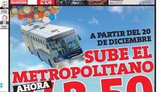 Sube el Metropolitano S/.2.50 | 2014-12-12