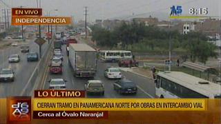 Panamericana Norte: Caos vehicular por inicio de obras en intercambio vial