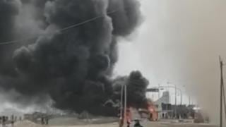 Sujetos queman ambulancia que trasladó a paciente a Lima en protestas de Panamericana Sur [VIDEO]