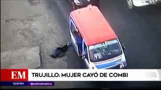 Trujillo: Mujer cae de una combi por imprudencia del cobrador