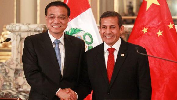 El primer ministro de China, Li Keqiang, se reunió con el presidente Ollanta Humala en Palacio de Gobierno. (Andina)