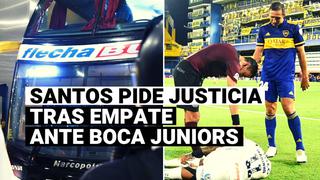 Santos protestó por apedreamiento a su autobús y mal uso del VAR contra Boca Juniors 