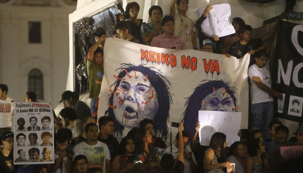 Keiko Fujimori: Manifestantes se concentran en Plaza San Martín contra su candidatura. (Renzo Salazar/Perú21)