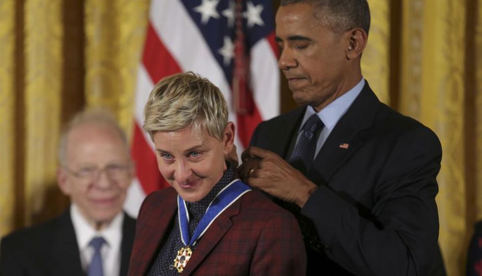 Ellen DeGeneres lloró al ser galardonada por Barack Obama. (Reuters)