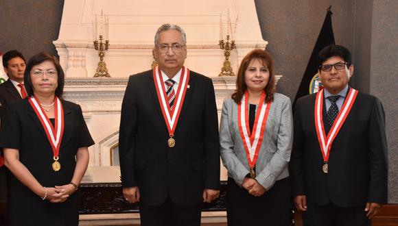 El presidente del Poder judicial, José Luis Lecaros, destacó la trayectoria de las juezas y jueces incorporados. (Foto: Difusión)
