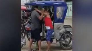A bofetadas y puñetes: Mujer es grabada golpeando a su pareja en plena vía pública de Amazonas [VIDEO]
