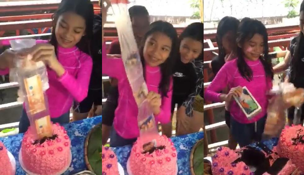 Niña quedó impactada al ver un iPhone X y billetes camuflados en su torta  de cumpleaños | REDES-SOCIALES | PERU21
