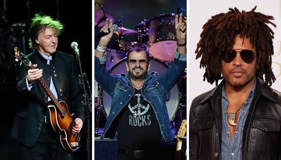Ringo Starr decidió estrenar su nuevo tema al lado de varios amigos como Paul McCartney, Dave Ghrol y Lenny Kravitz.(Foto: AFP / Angela Weiss / Kamil Krzaczynski /Georg Wendt).