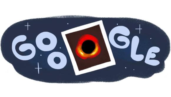 Google lanzó un doodle celebrando la primera imagen de un agujero negro. (Foto: Google)