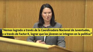 Keiko Fujimori reconoció que el colectivo Factor K forma parte de Fuerza Popular [Video]