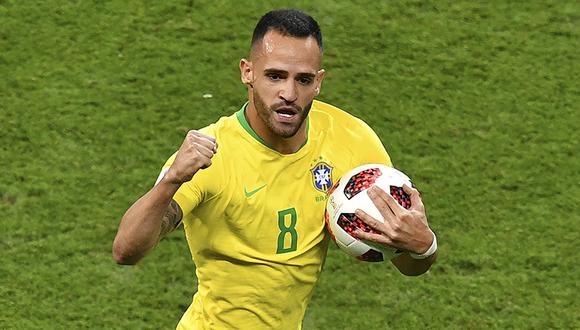 Renato Augusto anotó para el descuento del Scratch en el Brasil vs. Bélgica. (Foto: AFP)