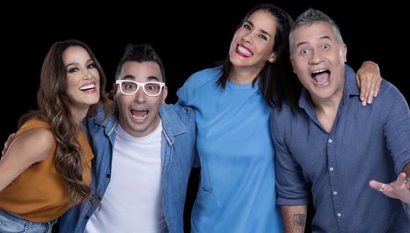 Gianella Neyra, Mathías Brivo, Karina Borrero y Santi Lesmes se juntan para conducir “Arriba Mi Gente”. (Foto: Latina)