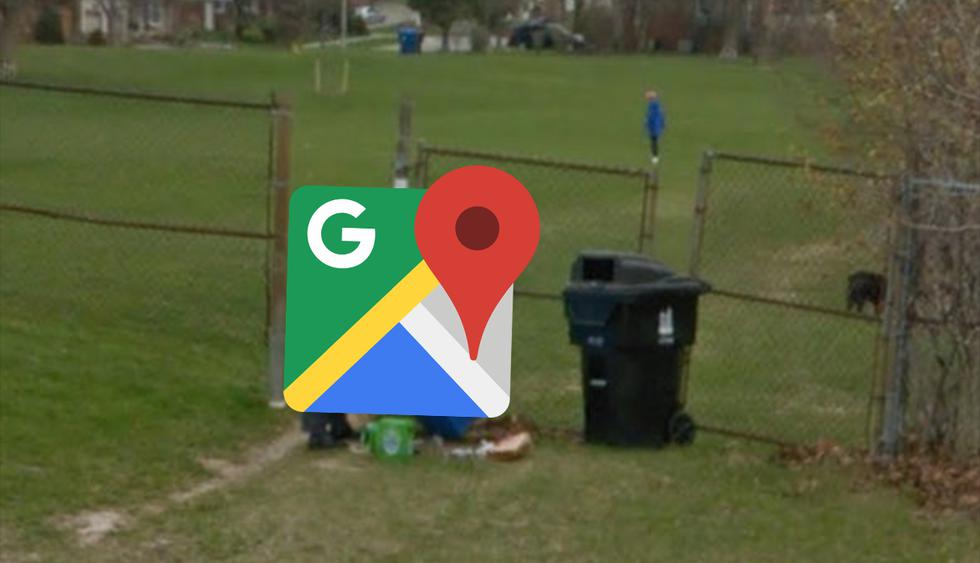 Hombre se escondió de las cámaras de Google Maps de una manera bastante singular. (Google Maps)