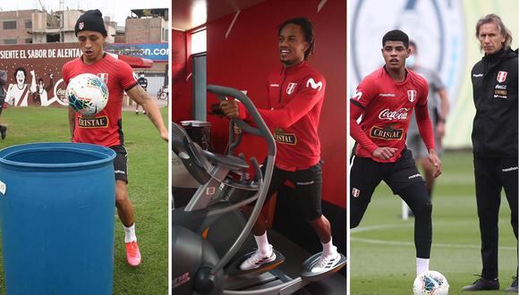 André Carrillo, Yoshimar Yotún y Wilder Cartagena ya trabajan con la selección peruana. (Foto: FPF)