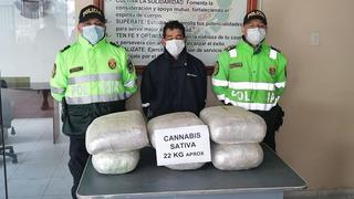 La Libertad: PNP interviene a sujeto que transportaba 22 kilos de marihuana
