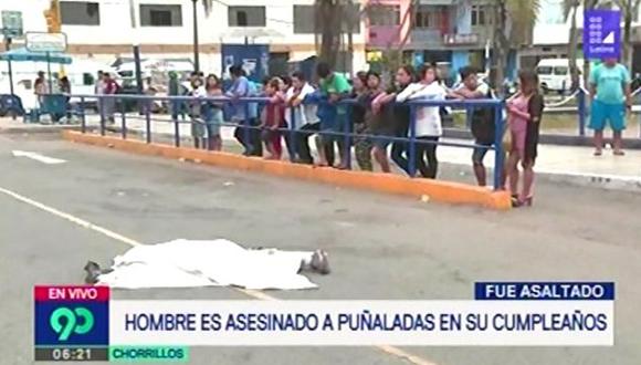 Edwin Sánchez Huayta fue asesinado en plena calle el día de su cumpleaños. (Captura: Latina)