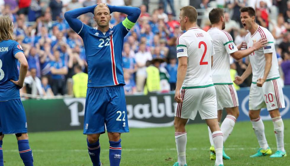 Hungría empató 1-1 con Islandia tras autogol de Birkir Saevarsson en la Eurocopa 2016. (AFP)