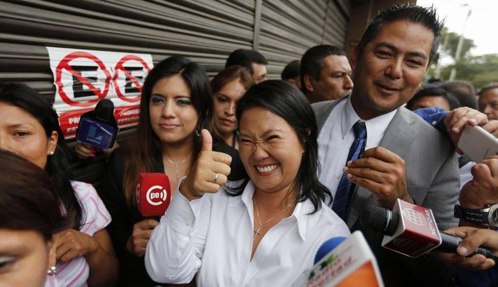 Keiko Fujimori luego de ir a votar. (Anthony Niño de Guzmán)