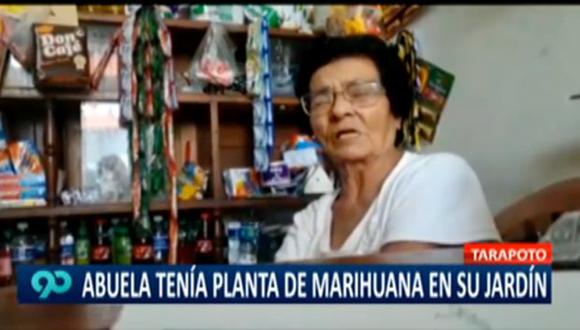 Tarapoto. Anciana tenía planta de marihuana en su jardín. (Foto: Latina)