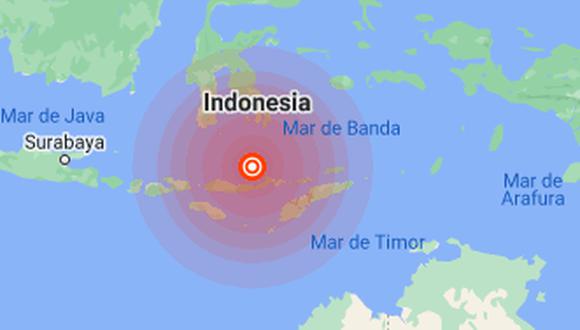 La zona este de Indonesia se vio afectada por un fuerte terremoto de magnitud 7,6. (Foto: Captura)