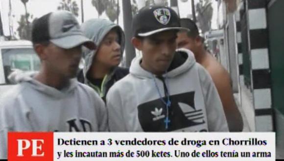 Detienen a tres microcomercializadores de droga en Chorrillo. (Captura)