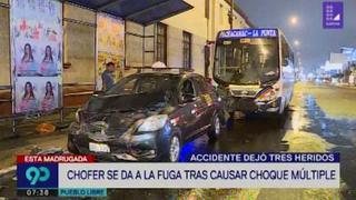 Chofer se dio a la fuga tras provocar choque múltiple en Pueblo Libre [VIDEO]