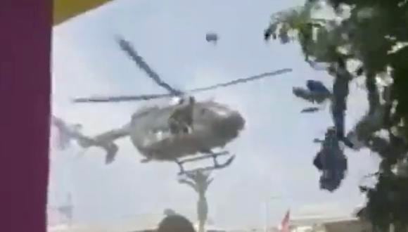 Jesús María: Helicóptero de la Policía aterriza de emergencia en medio de la avenida Brasil. (Captura)