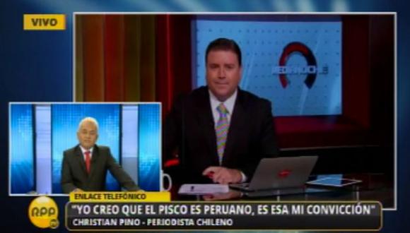 Christian Pino, periodista chileno despedido: &quot;El pisco es peruano, esa es mi convicción&quot;. (RPP)