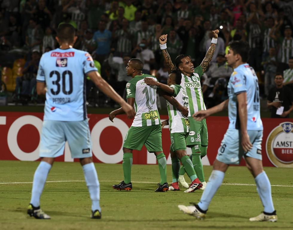 Atlético Nacional suma nueve unidades en la tabla del grupo B de la Copa Libertadores, seguido por Bolívar con cinco puntos. (AFP)