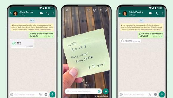 Ahora los usuarios de WhatsApp pueden enviar imágenes y vídeos efímeros que desaparecen del chat después de ser vistos por el destinatario. (WhatsApp /Europa Press)