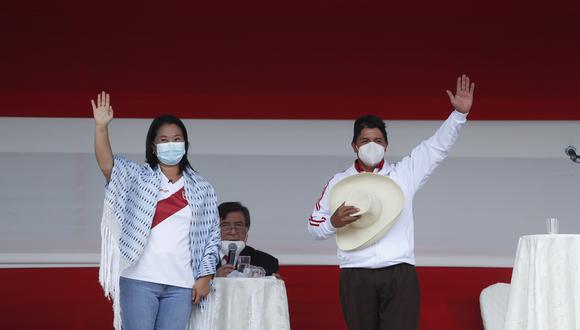 Keiko Fujimori y Pedro Castillo se encontrarán en un último debate este domingo 30 de mayo en Arequipa. (Foto: Hugo Pérez / GEC)