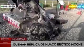 Seis personas quemaron réplica del huaco erótico Moche con bombas molotov [VIDEO]