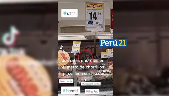 Ratas en Metro de Plaza Lima Sur en Chorrillos (Captura de pantalla: TikTok/ @evelynesteban181)