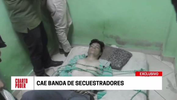 Erix Salva Plácido fue rescatado por agentes de la Policía. (Captura: Cuarto Poder)
