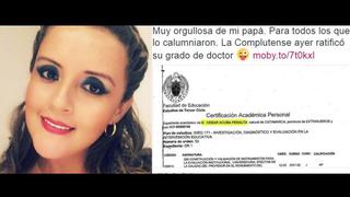 César Acuña: Complutense aclaró que documento que difundió su hija no ratifica su grado de doctor